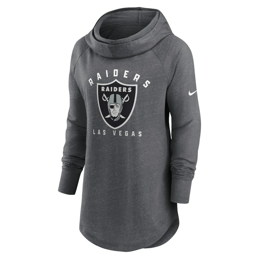 Women's Raglan Funnel Neck Pullover Hoodie - Las Vegas Raiders