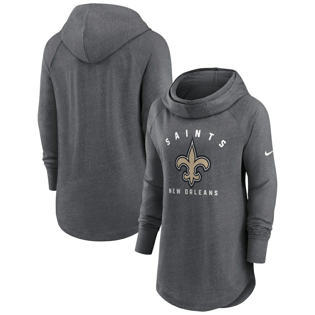 Women's Raglan Funnel Neck Pullover Hoodie - New Orleans Saints
