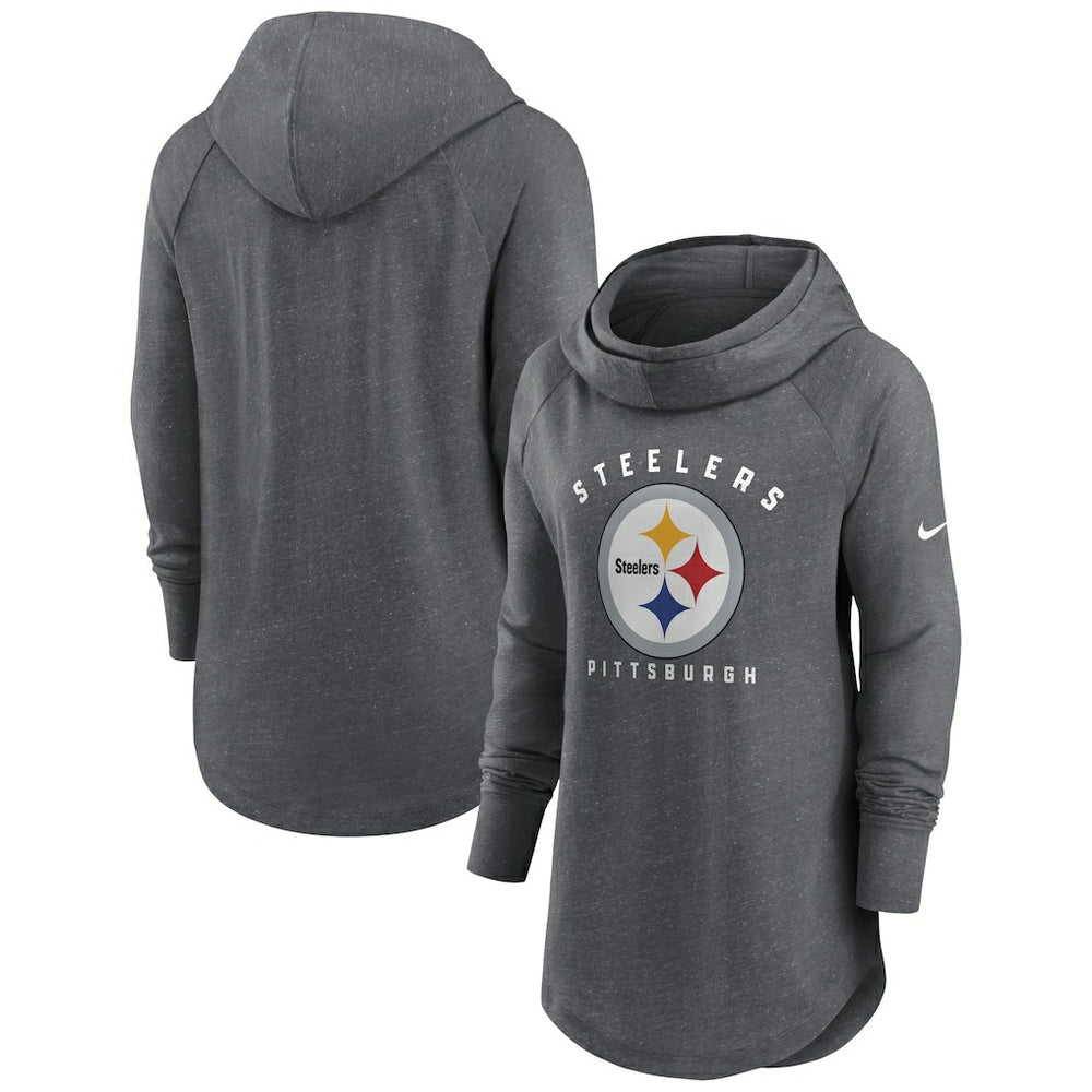 Women's Raglan Funnel Neck Pullover Hoodie - Pittsburgh Steelers