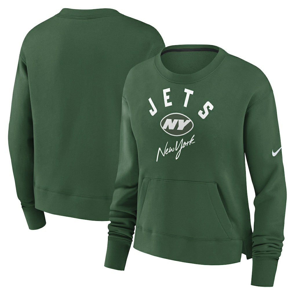 Women's High Hip Fleece Pullover Sweatshirt - New York Jets