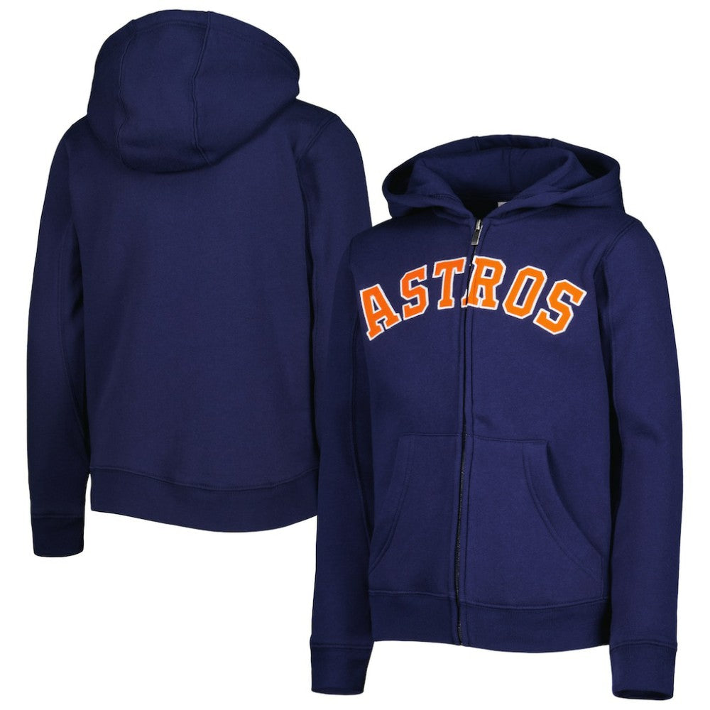 MLB Houston Astros Youth Wordmark Full-Zip Fleece Hoodie