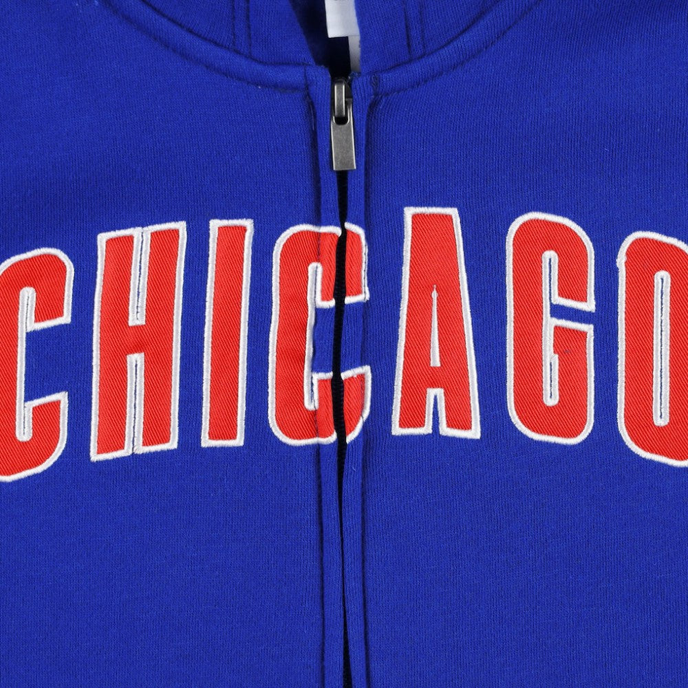MLB Chicago Cubs Youth Wordmark Full-Zip Fleece Hoodie