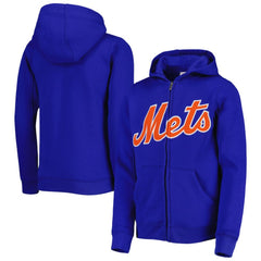 MLB New York Mets Youth Wordmark Full-Zip Fleece Hoodie