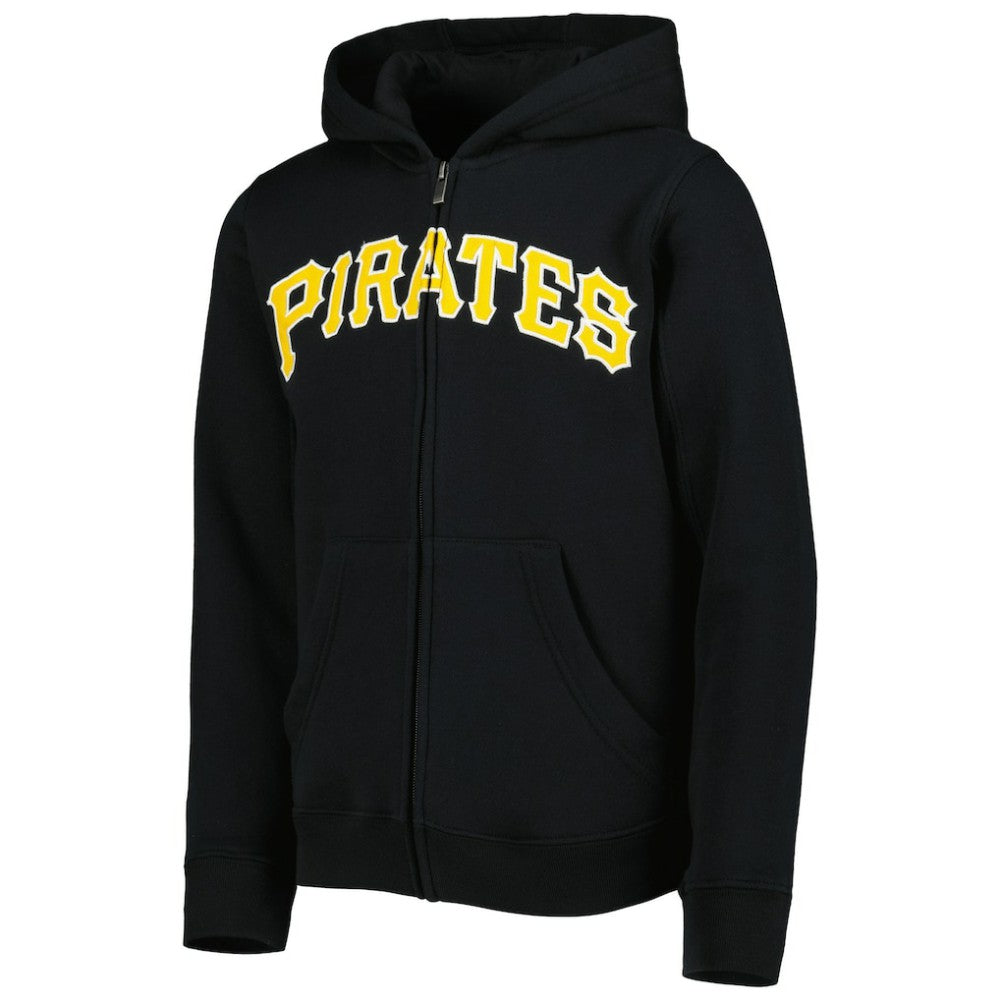MLB Pittsburgh Pirates Youth Wordmark Full-Zip Fleece Hoodie