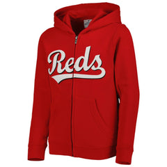 MLB Cincinnati Reds Youth Wordmark Full-Zip Fleece Hoodie