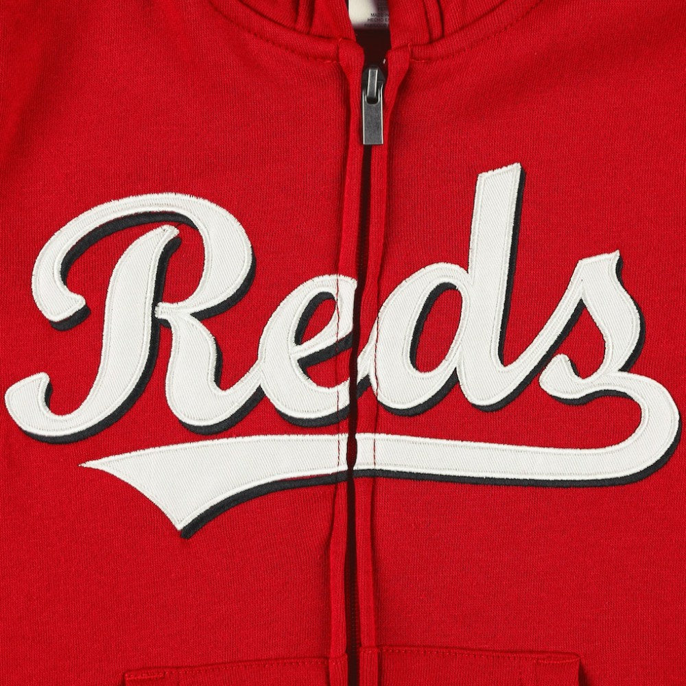 MLB Cincinnati Reds Youth Wordmark Full-Zip Fleece Hoodie