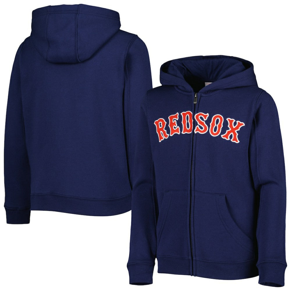 MLB Boston Red Sox Youth Wordmark Full-Zip Fleece Hoodie