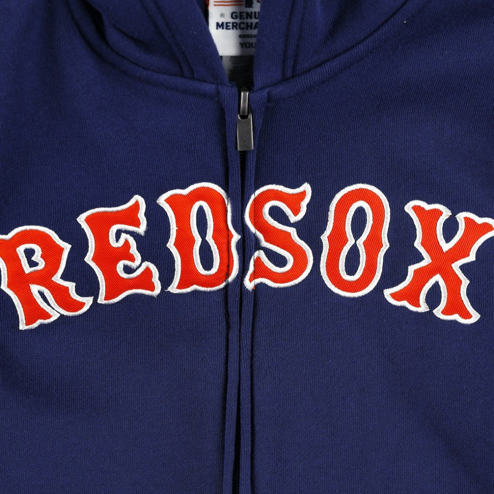 MLB Boston Red Sox Youth Wordmark Full-Zip Fleece Hoodie