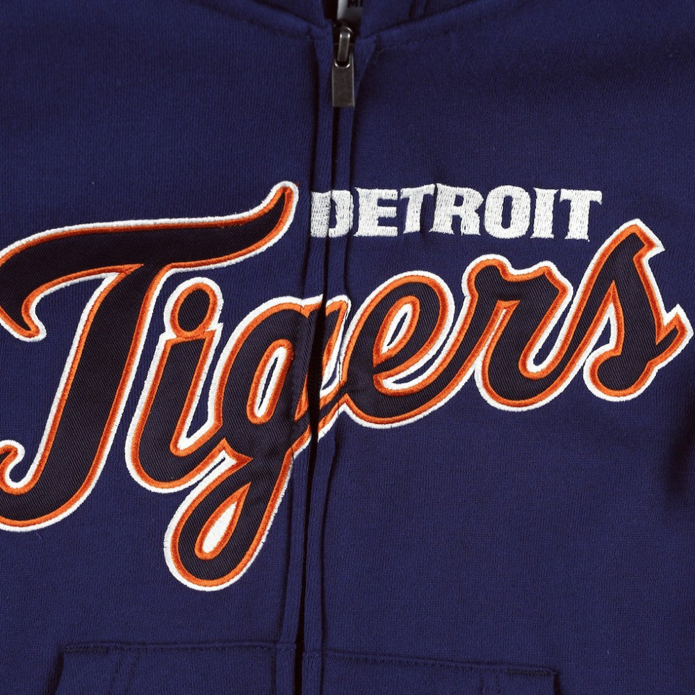 MLB Detroit Tigers Youth Wordmark Full-Zip Fleece Hoodie