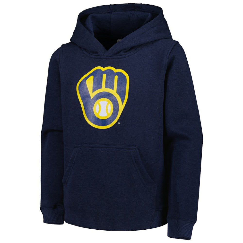 MLB Milwaukee Brewers Youth Team Primary Logo Pullover Hoodie