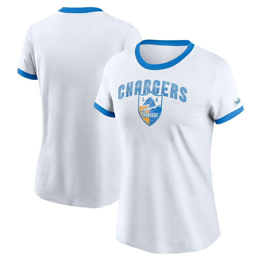 Women's Rewind Ringer Tri-Blend T-Shirt - Los Angeles Chargers