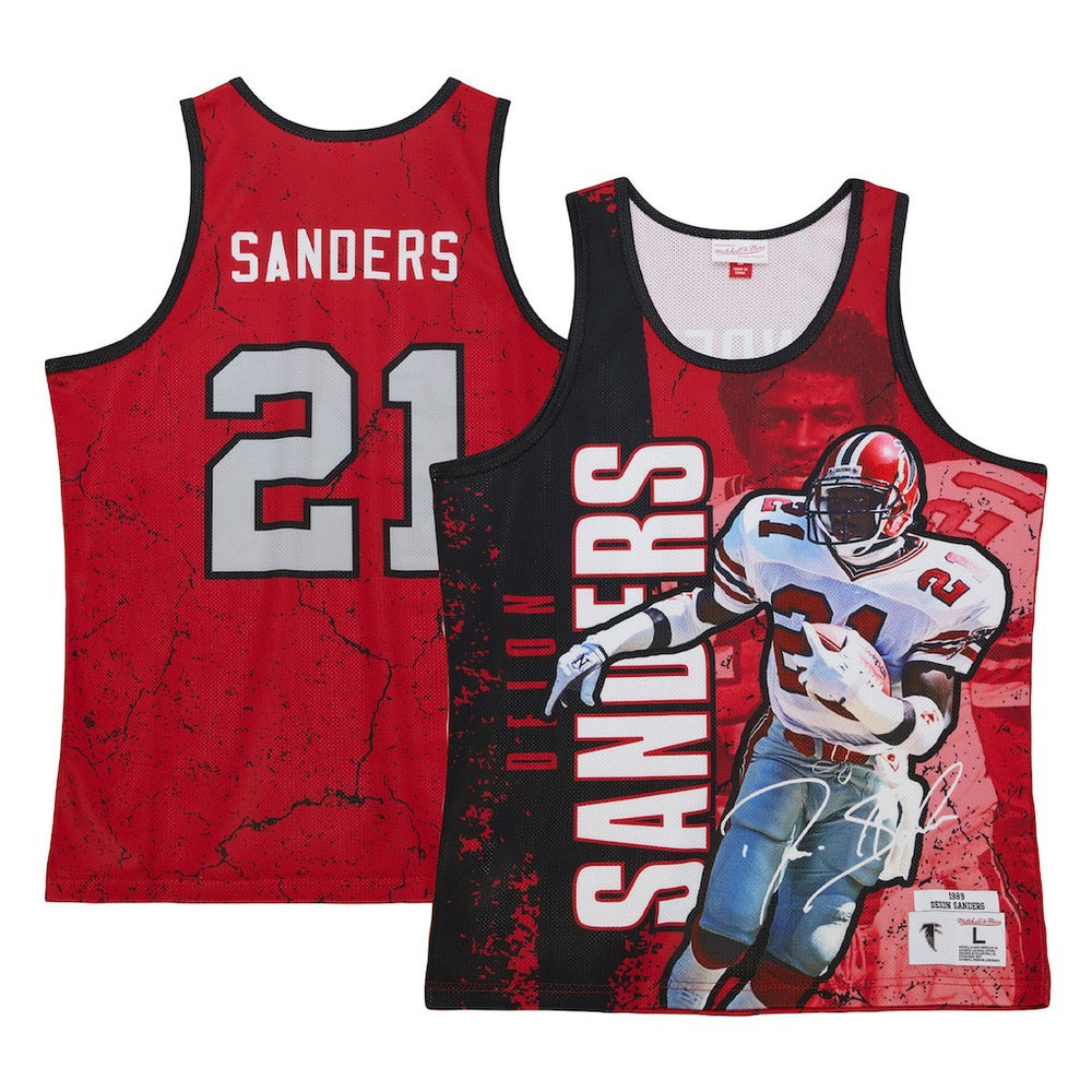 Deion Sanders  1989 Player Burst Tank Top - Atlanta Falcons