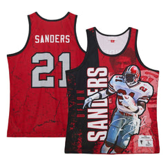 Deion Sanders  1989 Player Burst Tank Top - Atlanta Falcons