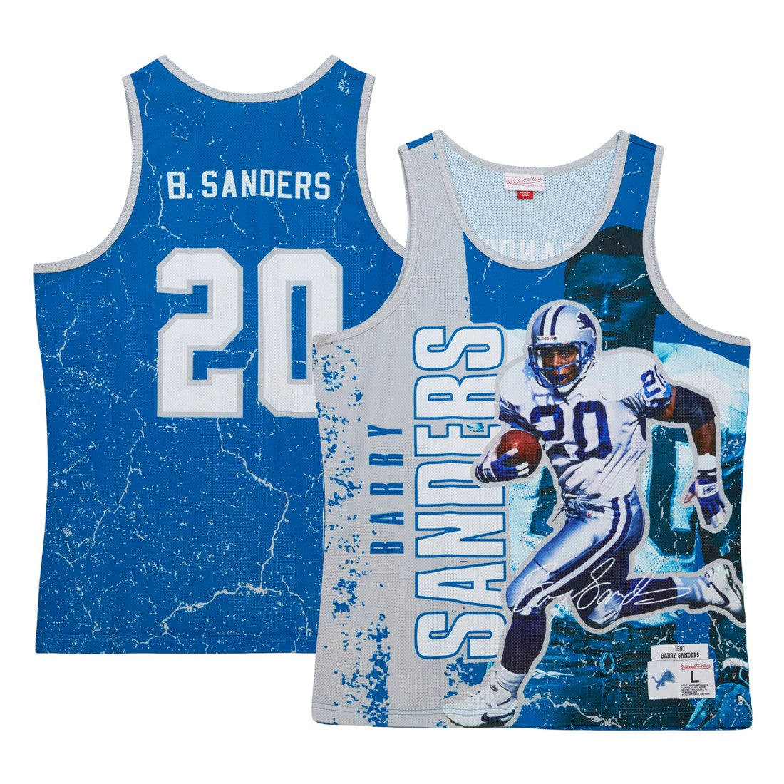 Barry Sanders  1991 Player Burst Tank Top - Detroit Lions