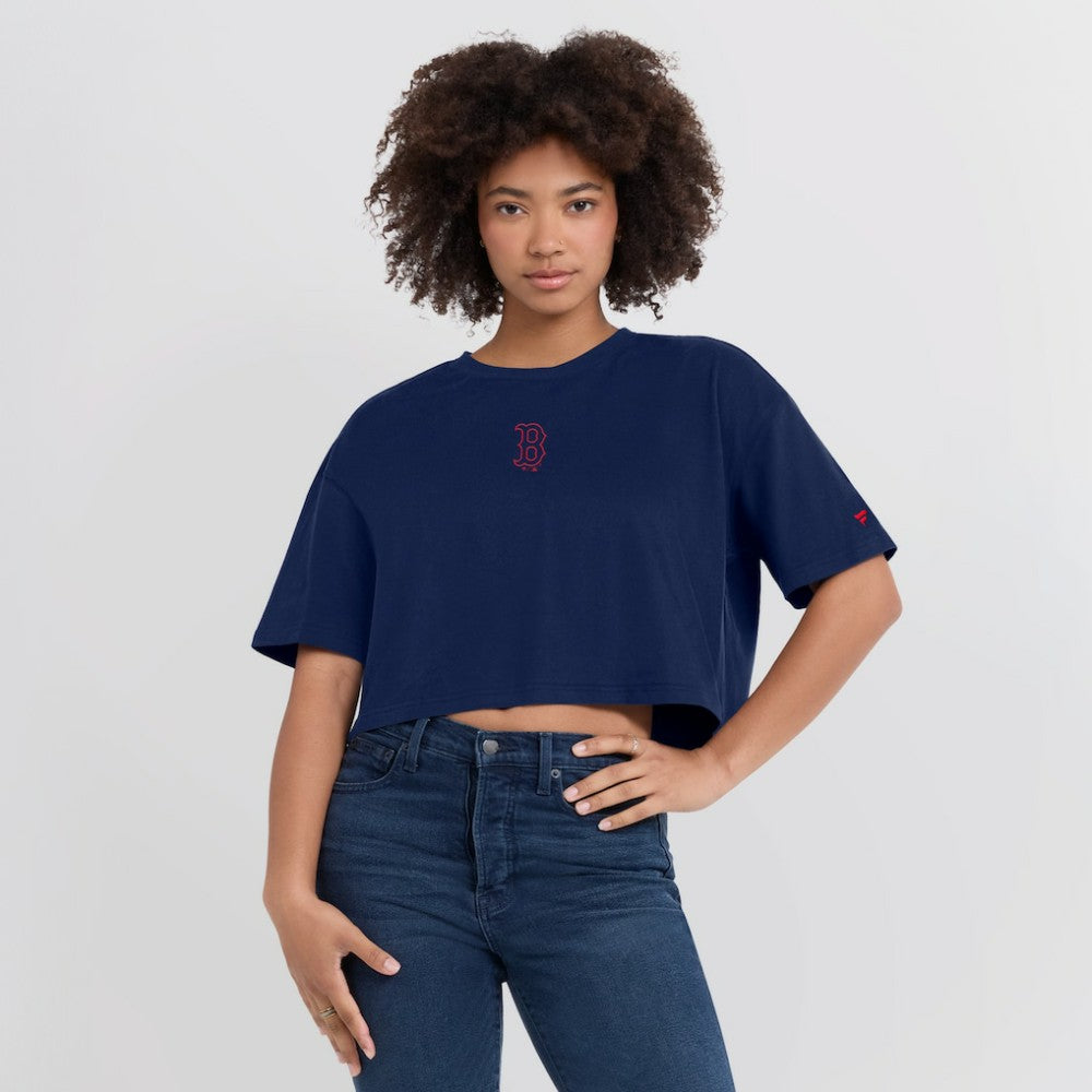 MLB Boston Red Sox Fanatics Women's Elements Super Soft Boxy Cropped T-Shirt
