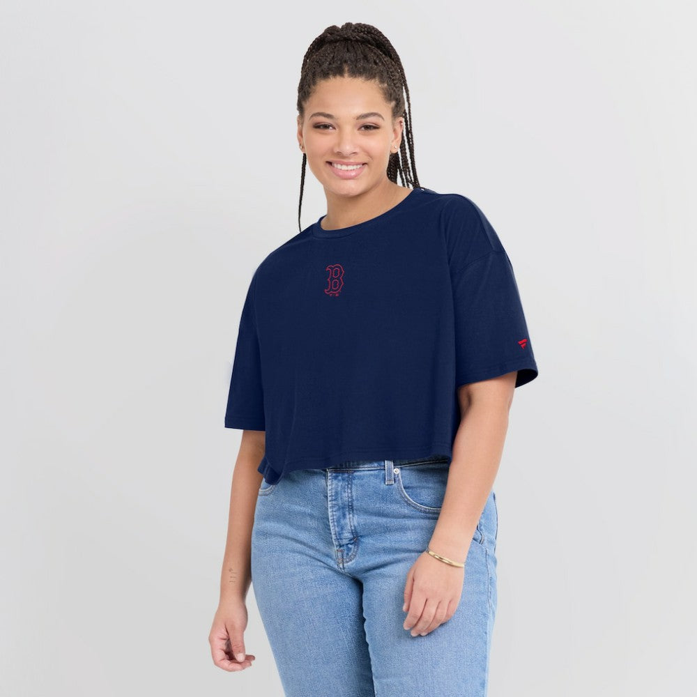 MLB Boston Red Sox Fanatics Women's Elements Super Soft Boxy Cropped T-Shirt