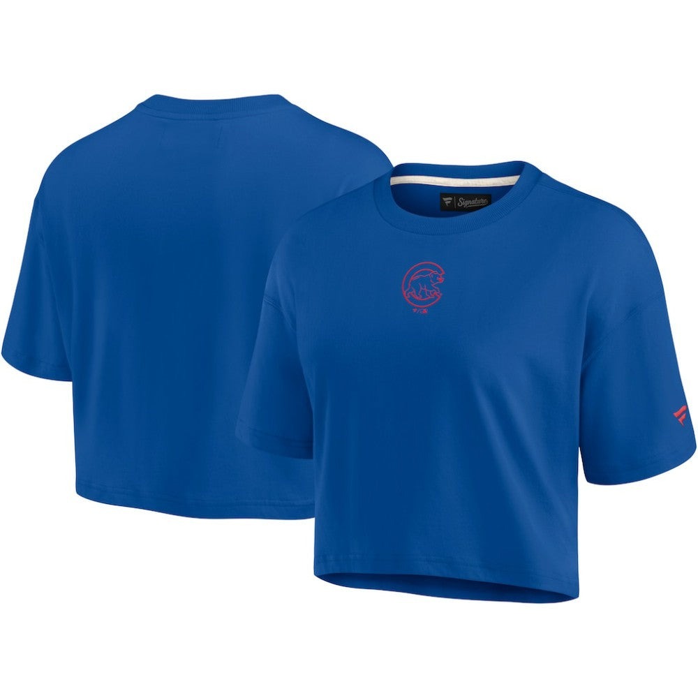 MLB Chicago Cubs Fanatics Women's Elements Super Soft Boxy Cropped T-Shirt