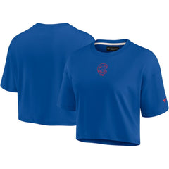 MLB Chicago Cubs Fanatics Women's Elements Super Soft Boxy Cropped T-Shirt