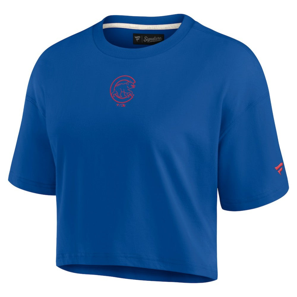 MLB Chicago Cubs Fanatics Women's Elements Super Soft Boxy Cropped T-Shirt