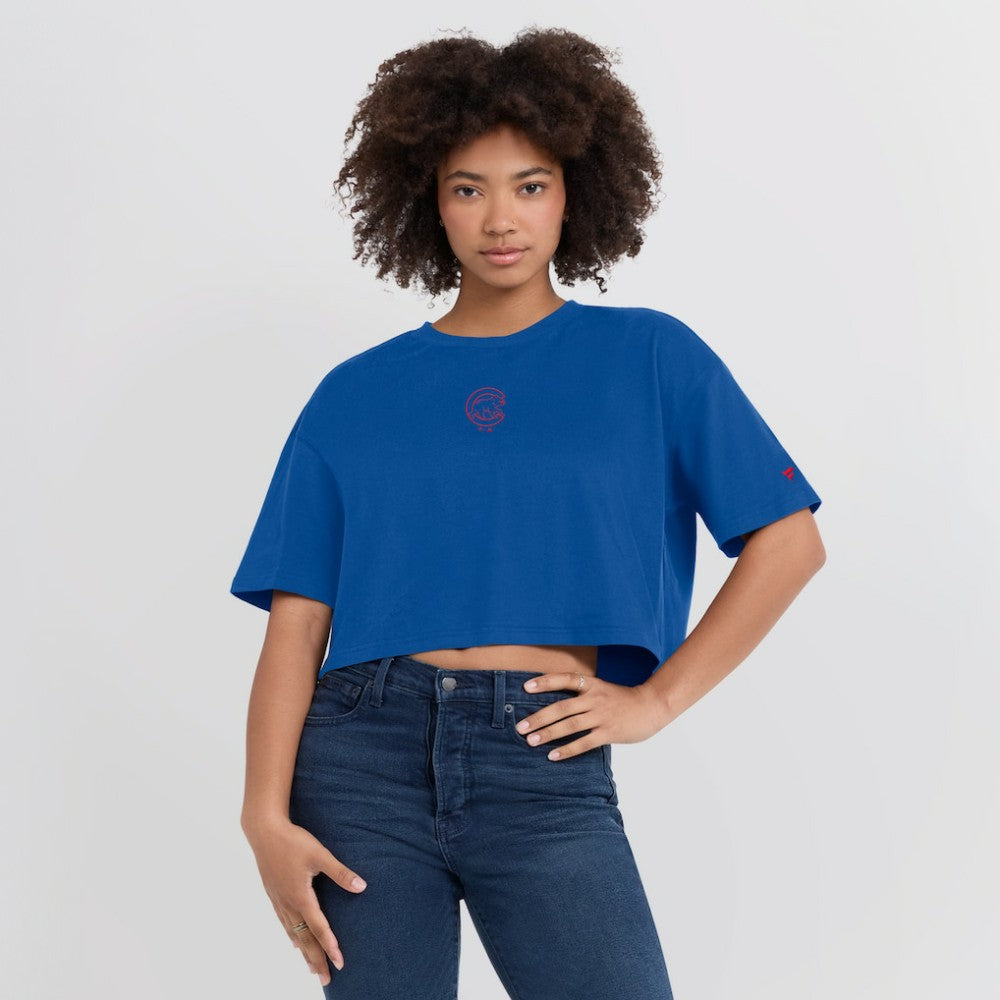 MLB Chicago Cubs Fanatics Women's Elements Super Soft Boxy Cropped T-Shirt