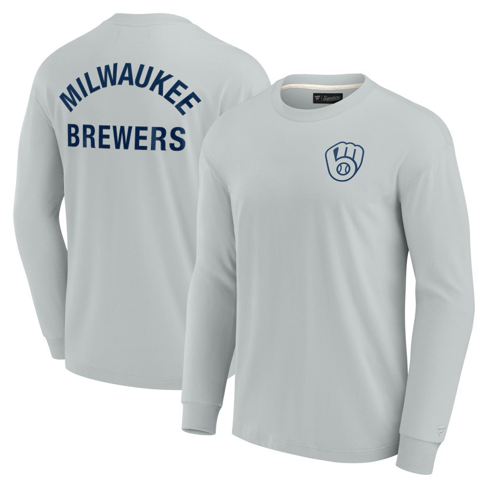 MLB Milwaukee Brewers Fanatics Unisex Elements Super Soft Long Sleeve T-Shirt
