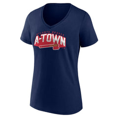 MLB Atlanta Braves Women's Paint the Black V-Neck T-Shirt