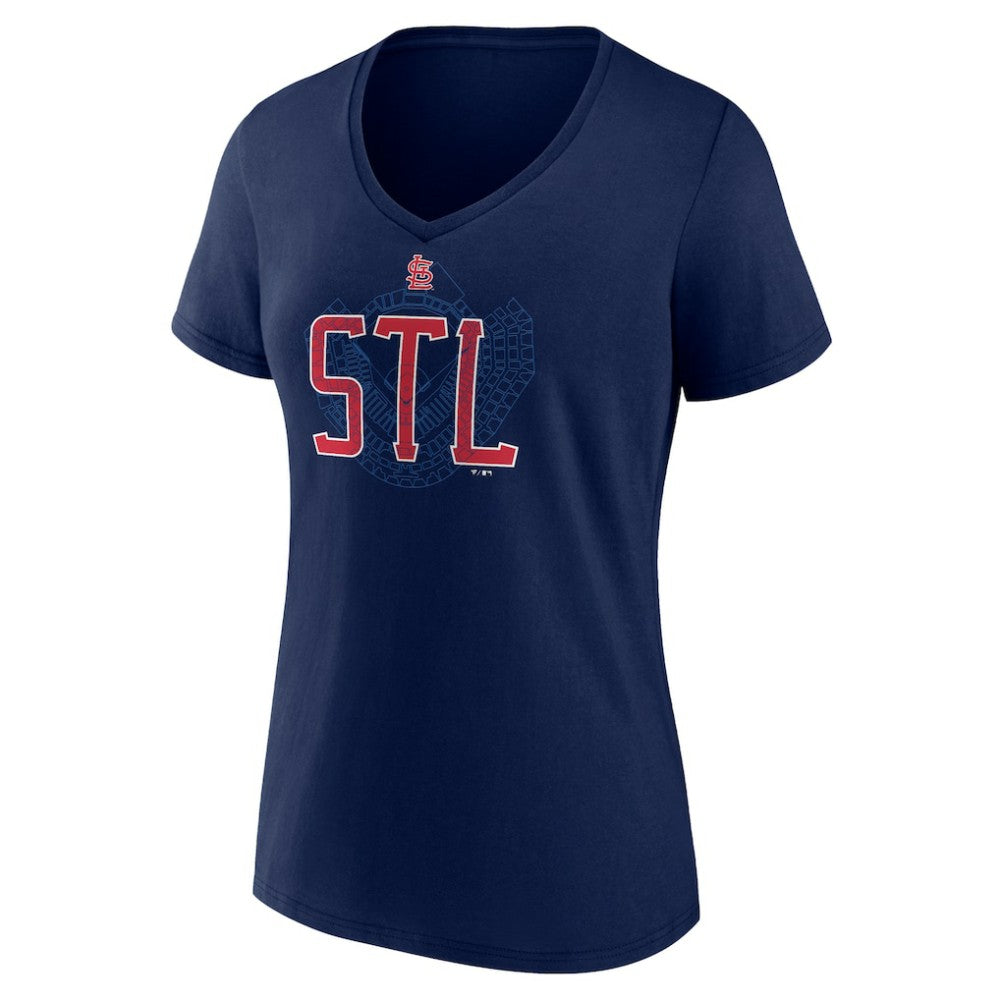 MLB St. Louis Cardinals Women's Paint the Black V-Neck T-Shirt