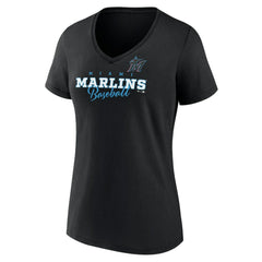MLB Miami Marlins Women's Back In Business V-Neck T-Shirt