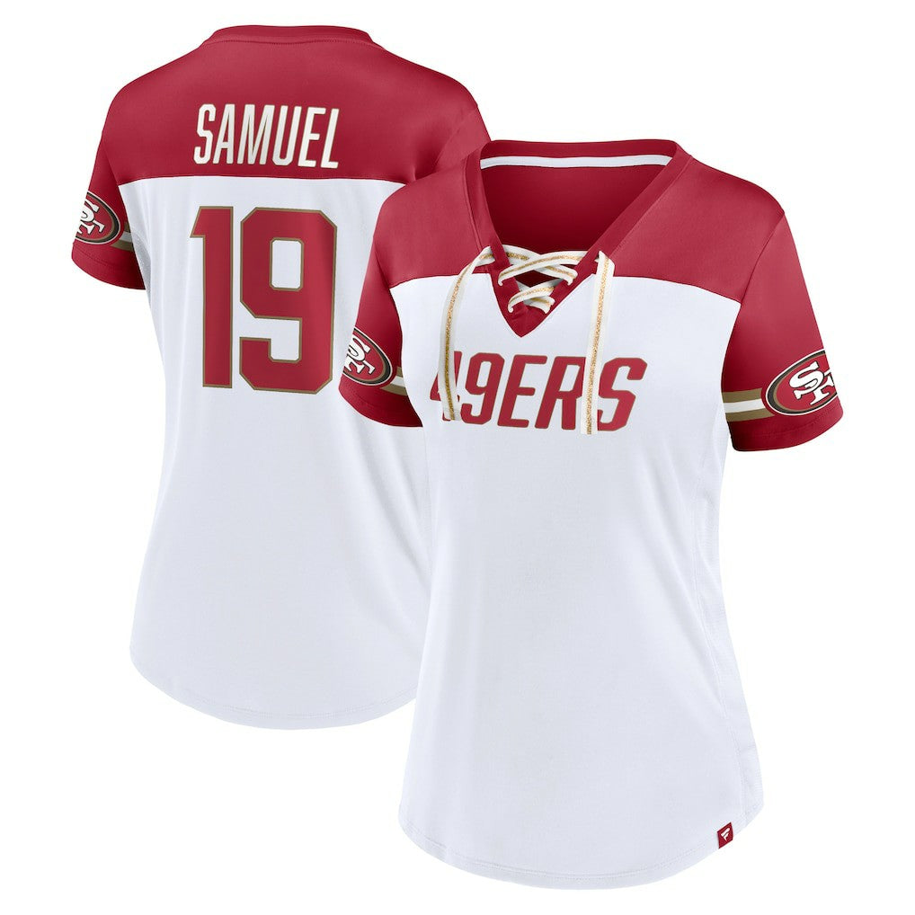 Deebo Samuel  Women's Athena Name & Number V-Neck Top - San Francisco 49ers