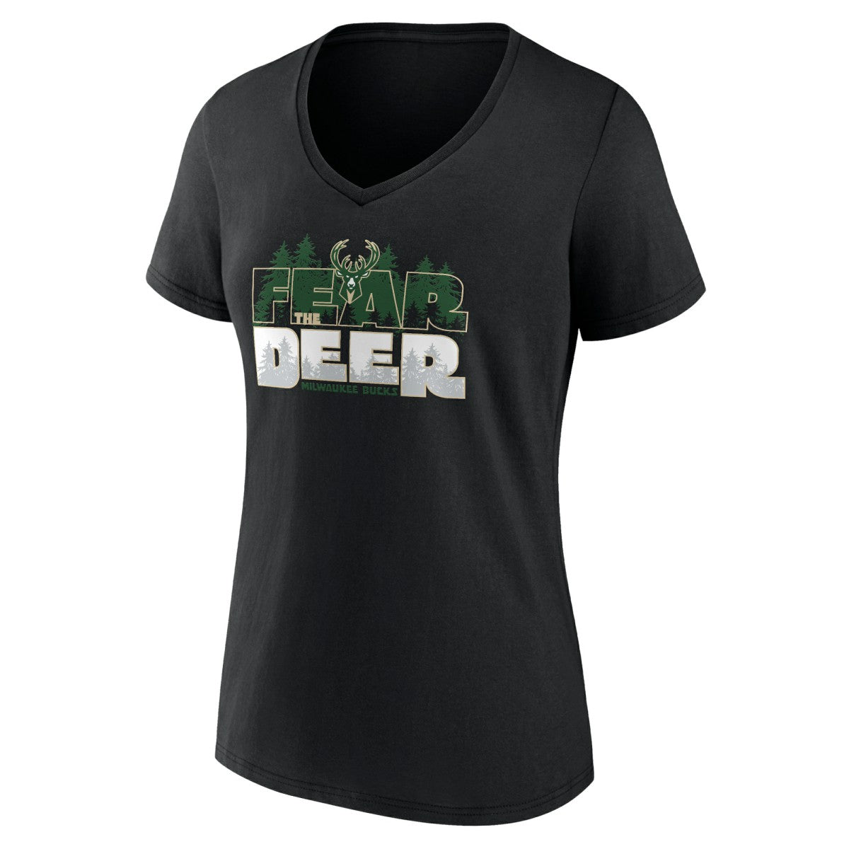 NBA Women's Black Milwaukee Bucks Core Hometown V-Neck T-Shirt for sale