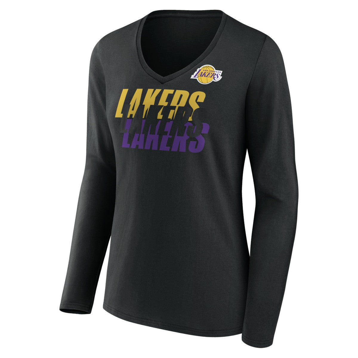 NBA Los Angeles Lakers Women's Tumble V-Neck Long Sleeve T-Shirt