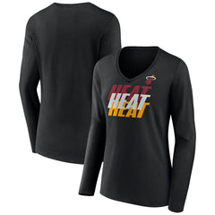NBA Miami Heat Women's Tumble V-Neck Long Sleeve T-Shirt