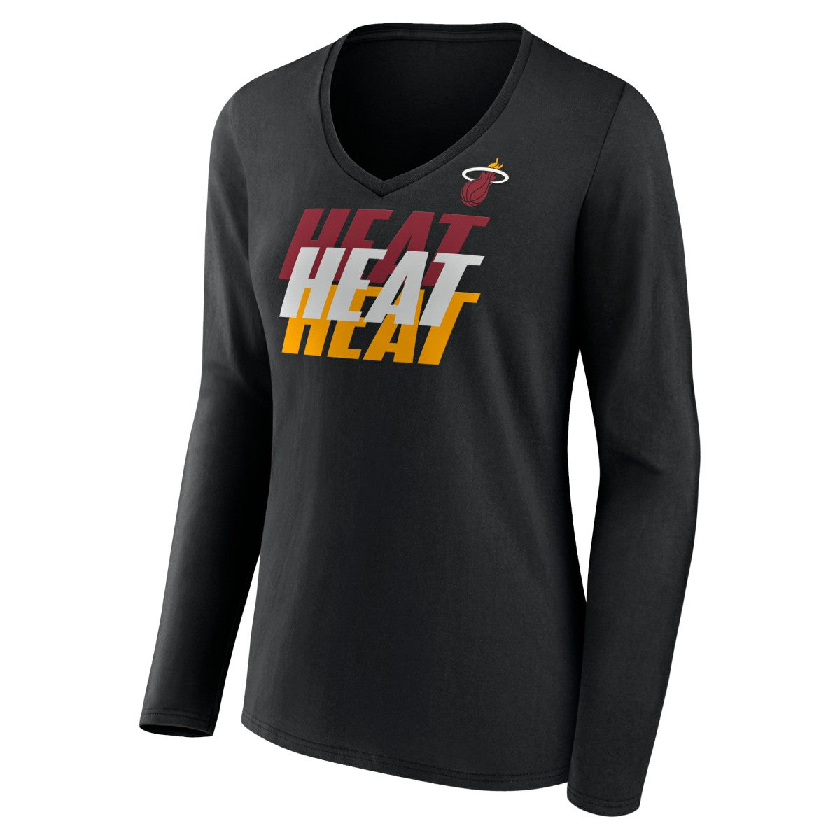 NBA Miami Heat Women's Tumble V-Neck Long Sleeve T-Shirt