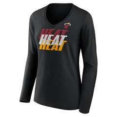 NBA Miami Heat Women's Tumble V-Neck Long Sleeve T-Shirt