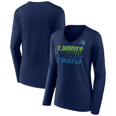 NBA Minnesota Timberwolves Women's Tumble V-Neck Long Sleeve T-Shirt