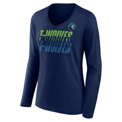 NBA Minnesota Timberwolves Women's Tumble V-Neck Long Sleeve T-Shirt