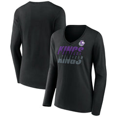 NBA Portland Trail Blazers Women's Tumble V-Neck Long Sleeve T-Shirt