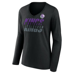 NBA Portland Trail Blazers Women's Tumble V-Neck Long Sleeve T-Shirt