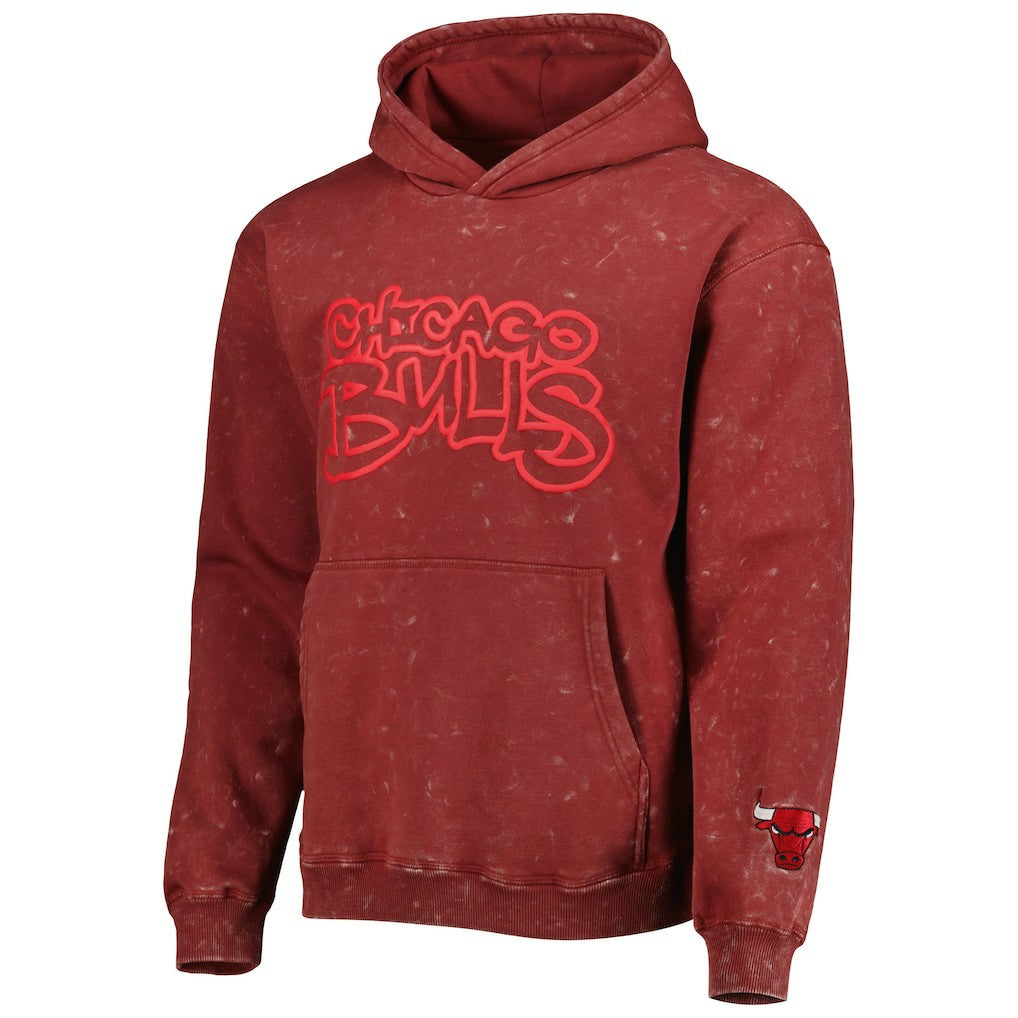 NBA Chicago Bulls The Wild Collective Unisex Tonal Acid Wash Pullover Hoodie
