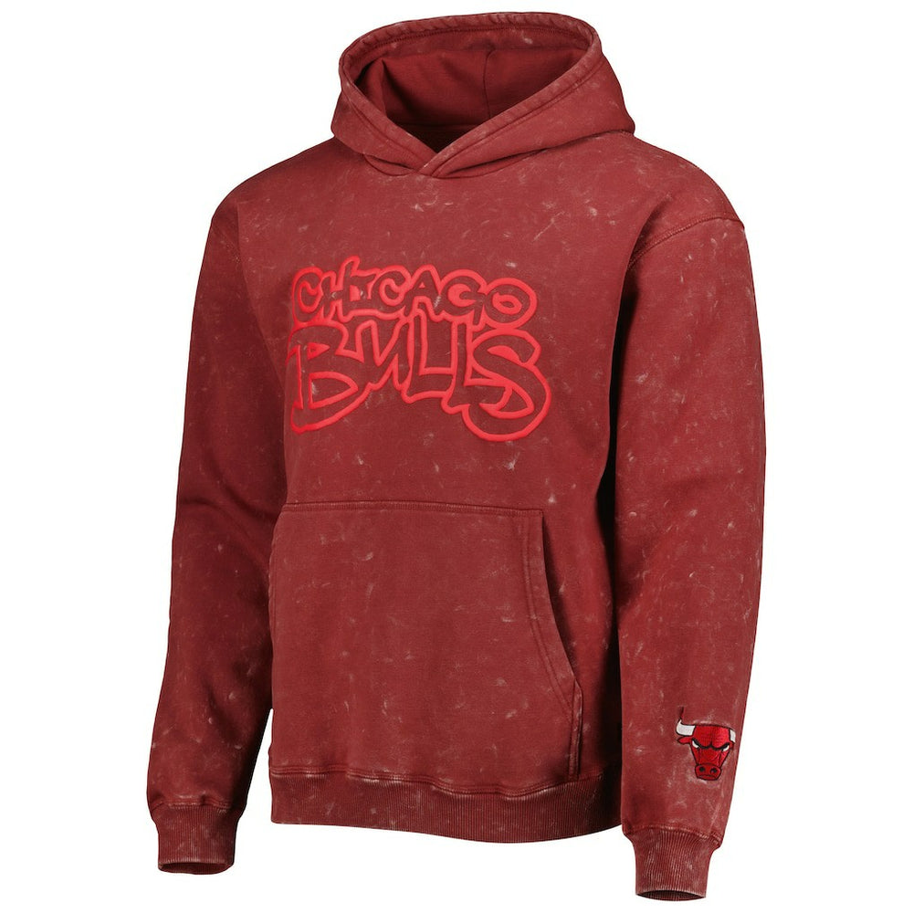NBA Chicago Bulls The Wild Collective Unisex Tonal Acid Wash Pullover Hoodie