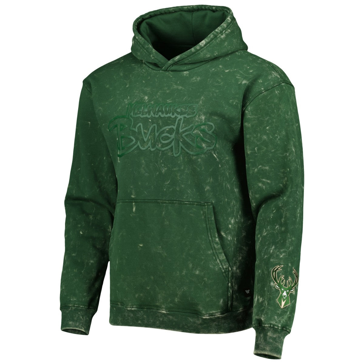 NBA Milwaukee Bucks The Wild Collective Unisex Tonal Acid Wash Pullover Hoodie
