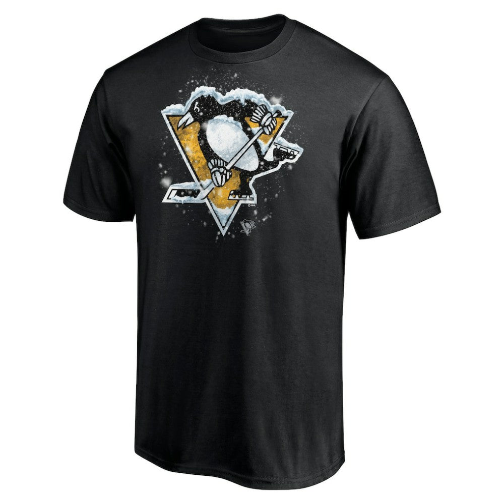 NHL Black Pittsburgh Penguins Snow Logo T-Shirt