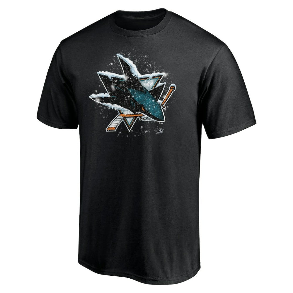 NHL Black San Jose Sharks Snow Logo T-Shirt