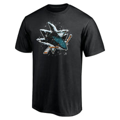 NHL Black San Jose Sharks Snow Logo T-Shirt