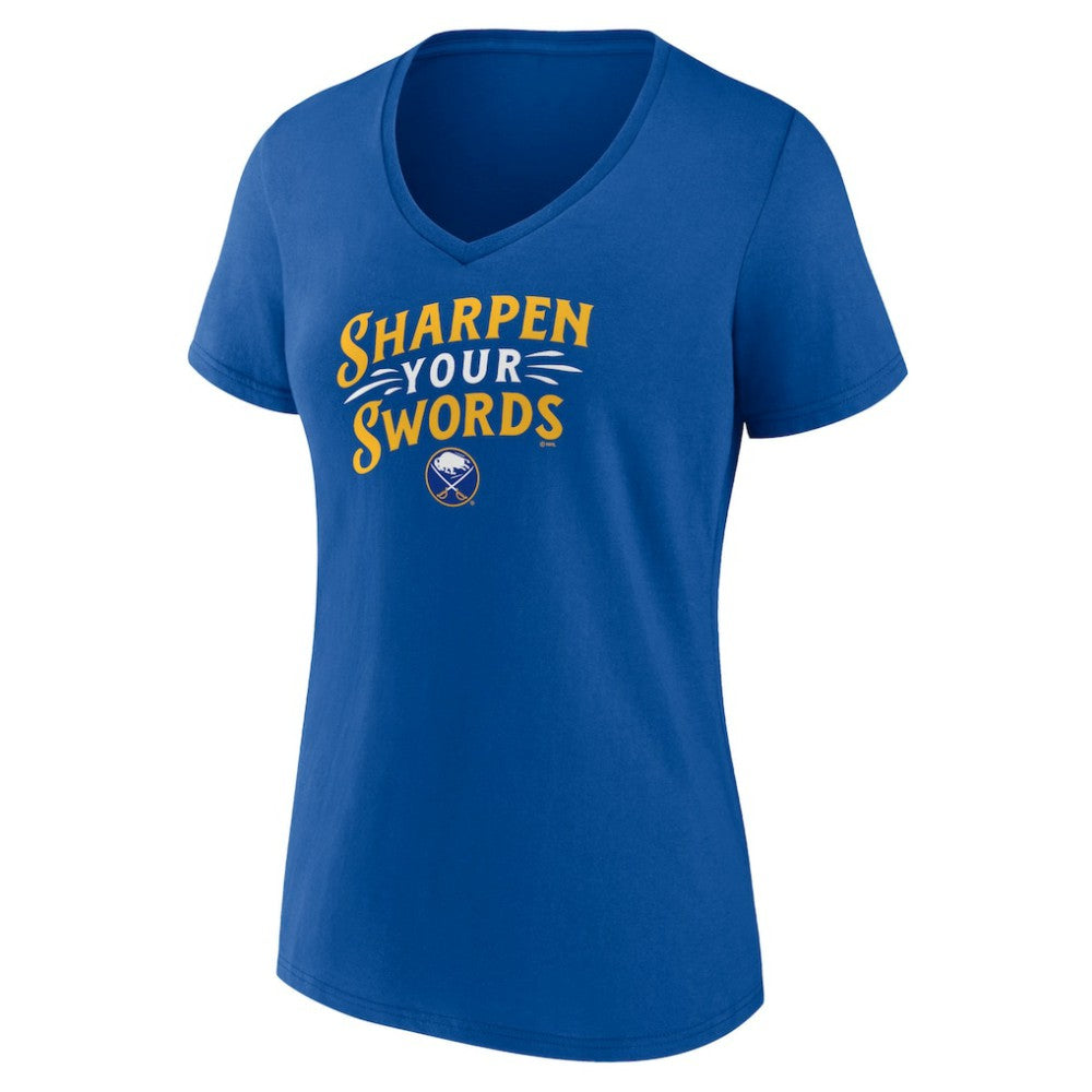 NHL Royal Buffalo Sabres Women's Active Edge V-Neck T-Shirt