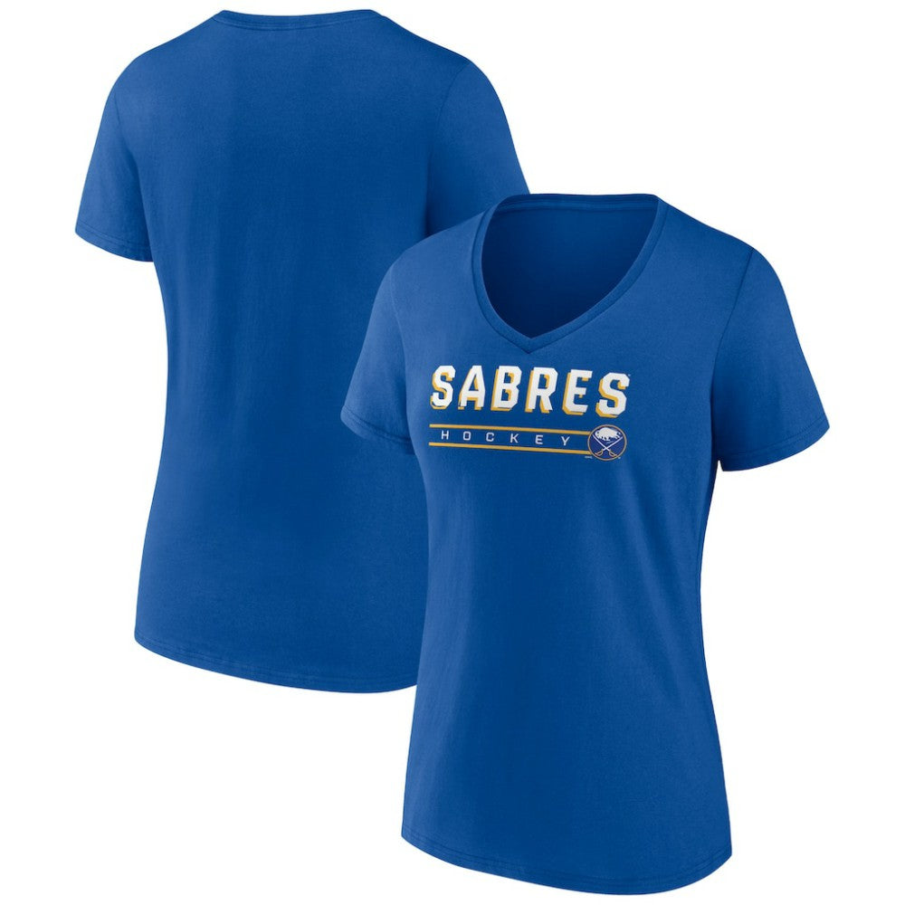 NHL Royal Buffalo Sabres Women's Primary Play V-Neck T-Shirt