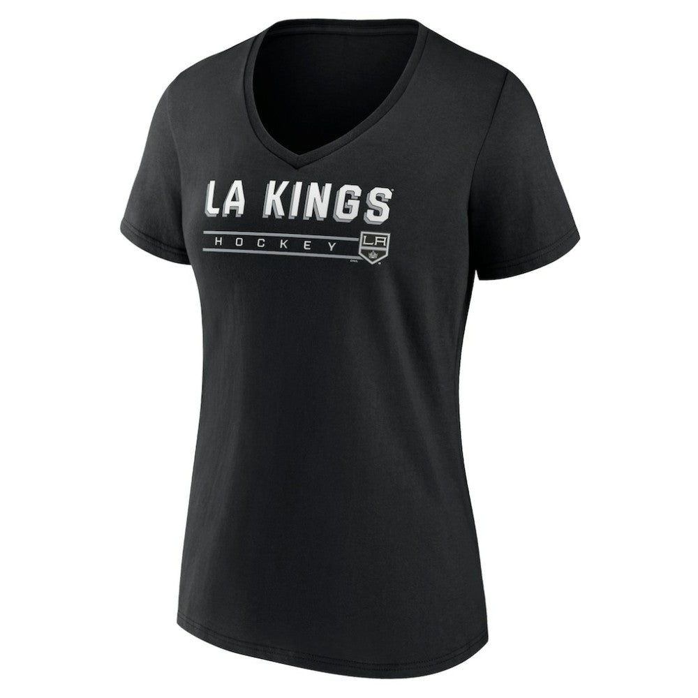 NHL Black Los Angeles Kings Women's Primary Play V-Neck T-Shirt