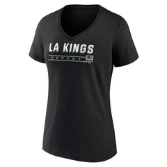 NHL Black Los Angeles Kings Women's Primary Play V-Neck T-Shirt