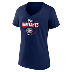 NHL Navy Montreal Canadiens Women's Active Edge V-Neck T-Shirt