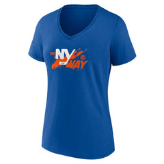 NHL Royal New York Islanders Women's Active Edge V-Neck T-Shirt
